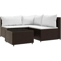 vidaXL Garten Lounge Set 4-tlg. Braun