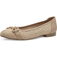 Tamaris Damen Klassische Ballerinas, Frauen Flats,Comfort Lining,TOUCHit-Fußbett,Slip-ons,klassisch elegant,Ballerinen,Taupe,37 EU - 37 EU