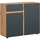 Home Affaire Morongo 100,4 x 86 x 39,6 cm Eiche kraft Gold / Anthrazit kosmos