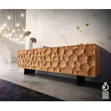 DeLife Solu Lowboard 175 cm Beige 55 cm x 35 cm Akazie Natur/Holz, Metall