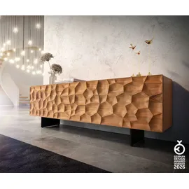 DeLife Solu Lowboard 175 cm Beige 55 cm x 35 cm Akazie Natur/Holz, Metall