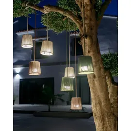NEW GARDEN Mini LED Akku-Hängeleuchte aus recyceltem PVC Ø 14,5 cm weiß