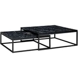 Wohnling Couchtische WL6.235 Marmoroptik schwarz 2er Set