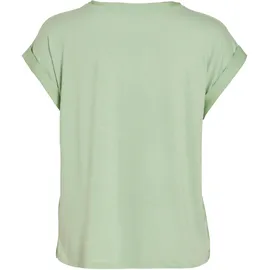 VILA VIELLETTE Kurzarmshirt Satin Grün S (36)