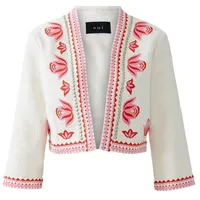 Oui Bolero Jacke mit wertiger Stickerei boxy geschnitten Platziertes