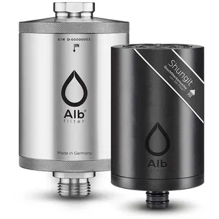 Alb Filter Alb Filter® Shungit Duschfilter für gesunde Haut & Haare Edelstahl Natur