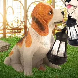 GLOBO 2er Set LED Solar Skulptulampe Aussen Leuchte Hund Garten Hund Tier Motiv Licht
