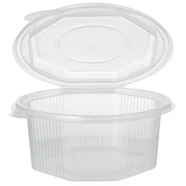 Papstar Starpak Verpackungsbecher mit Klappdeckeln, PP 8-eckig 375 ml 4,2 cm x 11 cm x 11 cm transparent