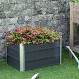 Outsunny Hochbeet aus Stahl 66 x 47 x 40 cm Silber