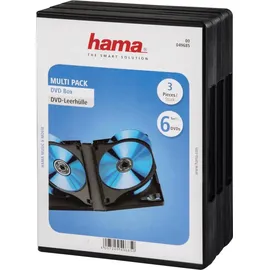 Hama DVD-Box 6, Schwarz, 3er-Pack