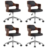 vidaXL Esszimmerstühle 4 Stk. Drehbar Bugholz und Kunstleder