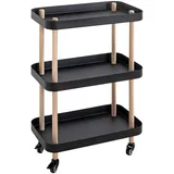 XXXLutz Xxxl Servierwagen Natur, Schwarz, Buche, Holz, Metall, Buche, massiv, rechteckig, 30x76x50 cm, Stauraum, gastro- und objekttauglich, Esszimmer, Barmöbel, Barwagen