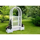 KHW Kunststoff-Gartenbank mit Rosenbogen Amsterdam, ca. B174/H207/T49 cm, Dunkelgrau