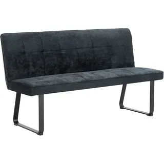 byLIVING Bank TALEA Breite 160 cm Bezug dunkelgrau, Gestell schwarz