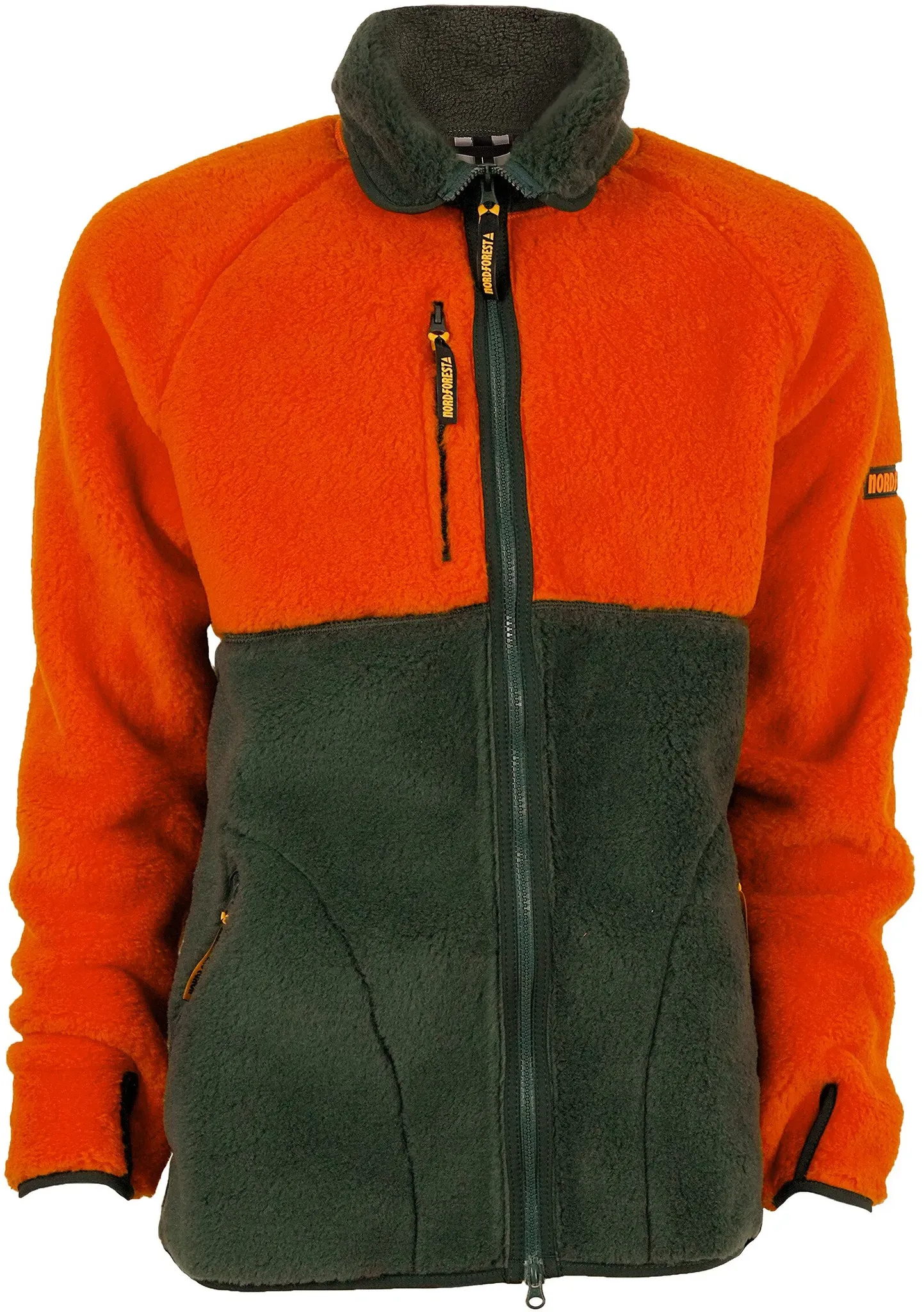 Nordforest Faserpelzjacke Smaland, orange-grün, 4XL