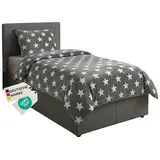 nyvi CozyStar Sterne Grau 135 x 200 cm + 80 x 80 cm
