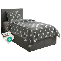 nyvi CozyStar Sterne Grau 135 x 200 cm + 80 x 80 cm