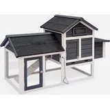 sweeek - Holz-Hühnerstal lmit Gehege, 3 Hühner