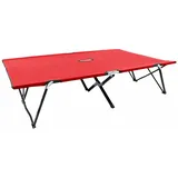 Tidyard Sonnenliege Klappbar Doppelbett für 2 Personen Campingbett Reisebett Liege Relaxliege Gartenliege Klappbett Campingliege 193 x 125 x 40 cm,G?stebett Feldbett Rot Stahl 240kg