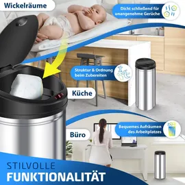 Kesser Automatik Sensor Mülleimer 30 l Silber
