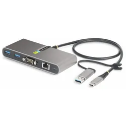 StarTech.com 2-Port USB-C/USB-A Hub with GbE and RS232 Serial, 2x USB-A