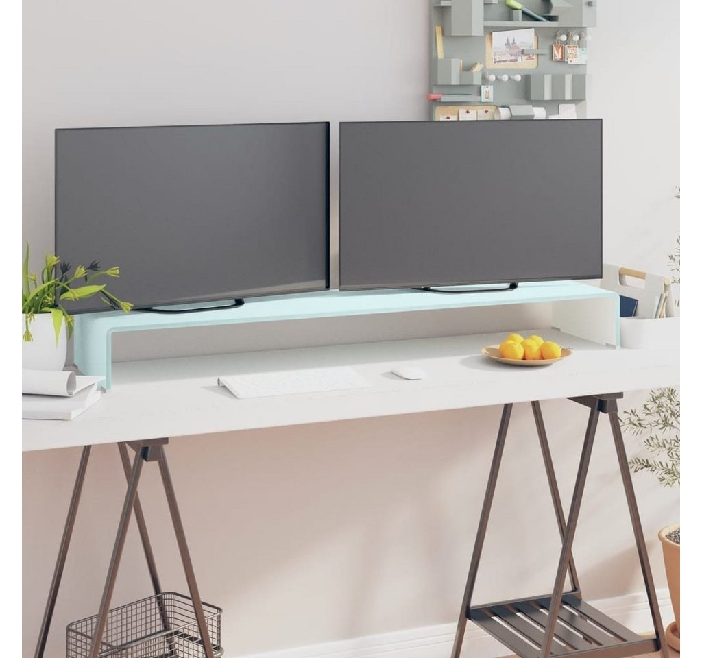 vidaXL TV-Schrank TV-Aufsatz/Monitorerhöhung Glas Grün 120x30x13 cm (1-St) grün 120 cm x 13 cm x 30 cm
