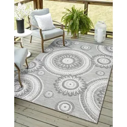 Teppich "Loop Lagerräumung", grau, B:160cm H:8mm L:230cm, Polypropylen, MYFLAIR MÖBEL & ACCESSOIRES, Teppiche, modernes Design, Hoch-Tief Effekt, Outdoor geeignet, Balkon, Terrasse
