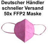 50x FFP2 Atemschutzmaske effektiver schutz 5 lagig e Maske Mund Nase 95% Filterung EN 149:2001+A1:2009 optimaler Infektionsschutz pink rosa - Rosa