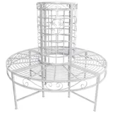 Garden Pleasure Baumbank Larissa weiß Metall 121,0 cm