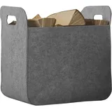 Filzkorb Aufbewahrungskorb mit Griffen, Eckig, Maße 25 x 35 x 35 cm, Grau