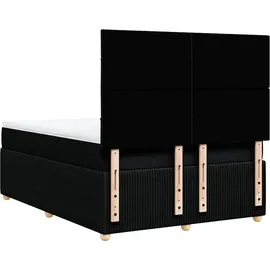 vidaXL Boxspringbett mit Matratze Schwarz 140x200 cm Stoff