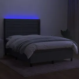 vidaXL Boxspringbett 140 x 200 cm Dunkelgrau
