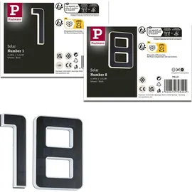 Paulmann Bundle Solar LED Hausnummernleuchte Nummer 18 - Schwarz