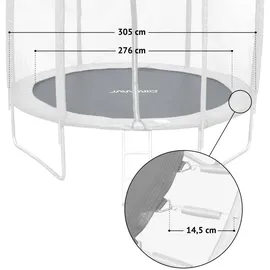 Jawinio Trampolin-Sprungtuch Schwarz 3,05 m
