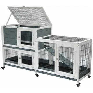 nanook shop nanook Kleintierkäfig Indoor Kleintierstall Leo 146 x 89 cm grau