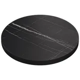 GGM Möbel Bistro Tischplatte | Ø 50 cm | Schwarz Marmor | Gastro Tischplatte
