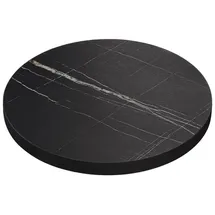 GGM Möbel Bistro Tischplatte | Ø 50 cm | Schwarz Marmor | Gastro Tischplatte