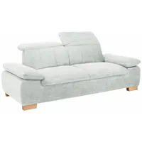 Home Affaire 2,5-Sitzer HOME AFFAIRE "Bergamo Multifunktions-Couch, elegant und komfortabel", silber, B:215cm H:77cm T:90cm, Chenille 100% Polyester;Struktur fein ( 100% Polyester);Luxus-Kunstleder;Struktur weich (100% Polyester), Sofas, mit Armlehn-und