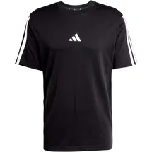 adidas Essentials 3-Streifen Single Jersey Kurzarm-T-Shirt Black / White 2 XL