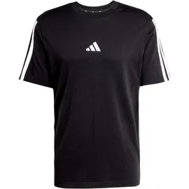 adidas Essentials 3-Streifen Single Jersey Kurzarm-T-Shirt Black / White 2 XL