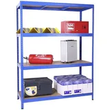 Szagato Weitspannregal Stahl 150 x 160 x 80 cm blau 4 Böden