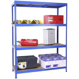 Szagato Weitspannregal Stahl 150 x 160 x 80 cm blau 4 Böden