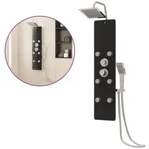 vidaXL Duschpaneel Glas 25x47,5x130 Cm Schwarz - Vidaxl