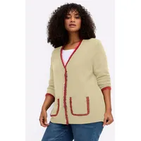 Sheego Strickjacke in sand-kirsche | Gr.: 40-42