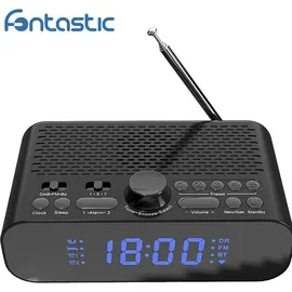 Fontastic DAB+/FM Radiowecker und Drahtloser Lautsprecher sw