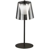 Fischer Leuchten LED Tischleuchte Touchdimmer Außenlampe Rauchglas Gartenlampe Akku
