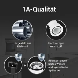 Aquade 72107 70mm Excenter Spüle Made in Germany, Siebkorbventil | Raumschaffer I Überlauf