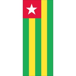 flaggenmeer Flagge Flagge Togo 110 g/m2 Hochformat ca. 300 x 120 cm Hochformat