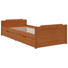 vidaXL Massivholzbett 90 x 200 cm Honigbraun