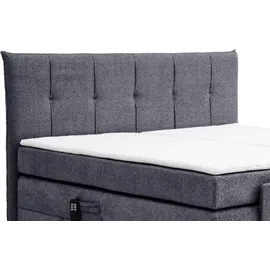 Inter Boxspringbett Bern 200x200 cm mit Motor Anthrazit Coral 80 - Grau